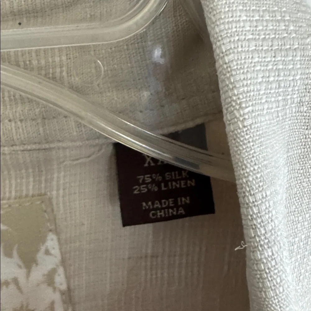 Tasso Elba Island men’s Short Sleeve Shirt in Light Beige 2XL Silk/Linen - Picture 3 of 7